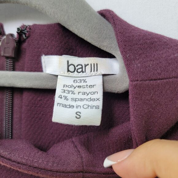 BAR III Purple Dress Mini Sleeveless High Neck Zip Back Closure Women's Size S - Picture 4 of 8